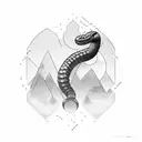 dumbbell snake tattoo design idea