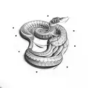dumbbell snake tattoo design idea