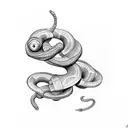 dumbbell snake tattoo design idea