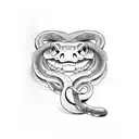 dumbbell and snake tattoo design idea