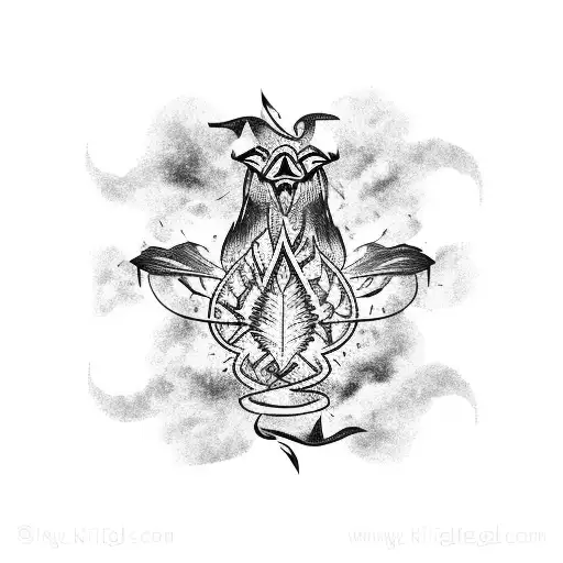 kite and fire tattoo design idea