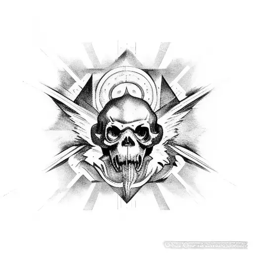 Luca Giordano The Fall of the Rebel Angels Geometric pattern tattoo design idea