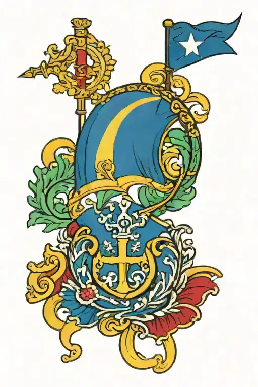 sicilian flag wrapped tattoo design idea