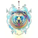 neo traditional bear throat gypsy  tattoo design idea