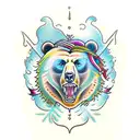 neo traditional bear throat gypsy  tattoo design idea