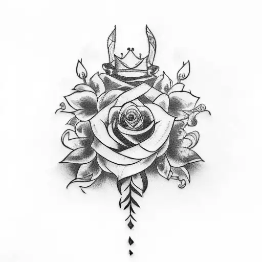 filler tattoos, king and queen, smoke, flowers, tattoo design idea