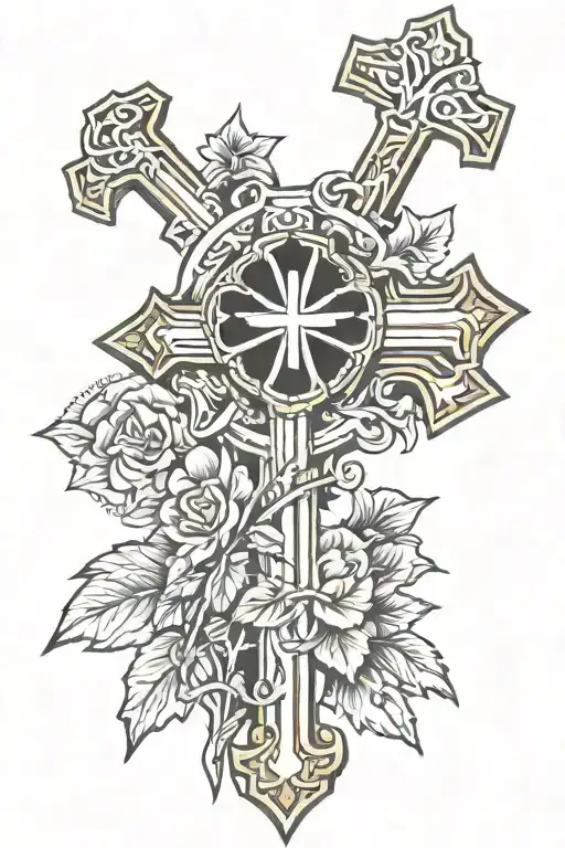 cross of Lorraine tattoo design idea