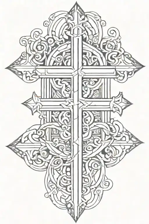 cross of lorraine tattoo design idea