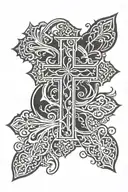 cross of Lorraine tattoo design idea