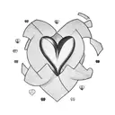 A heart-shaped puzzle tattoo with each piece representing a family member tattoo design idea