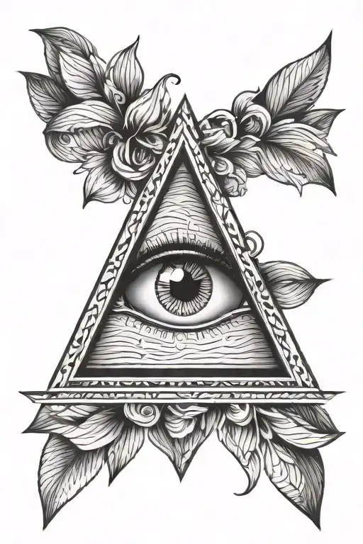 eye in a triangle tattoo design idea