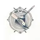 beef steak with crossed fork and knife tattoo design idea