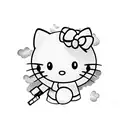 hello kitty with gun tattoo design idea