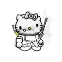 hello kitty with gun tattoo design idea