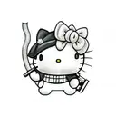 hello kitty with gun tattoo design idea