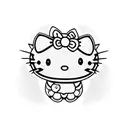 hello kitty with gun tattoo design idea