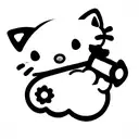 hello kitty with gun tattoo design idea