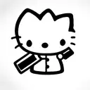 hello kitty with gun tattoo design idea