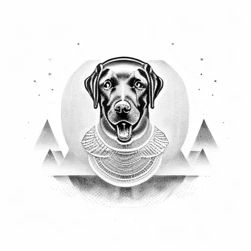 black labrador retriever as egyptian god tattoo design idea