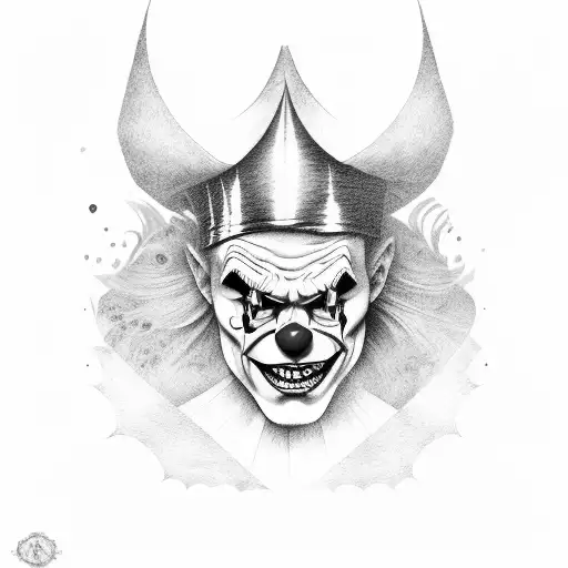 evil clown  tattoo design idea