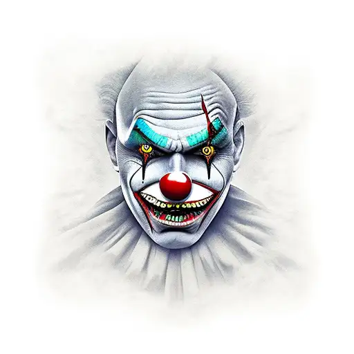 evil clown  tattoo design idea