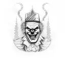 evil clown  tattoo design idea