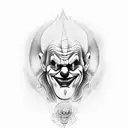 evil clown  tattoo design idea