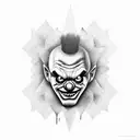 evil clown  tattoo design idea