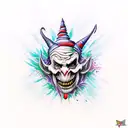 evil jester  tattoo design idea