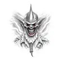evil jester  tattoo design idea