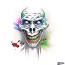 evil jester  tattoo design idea