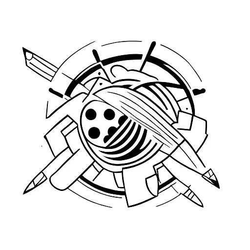 bomb atom tattoo design idea