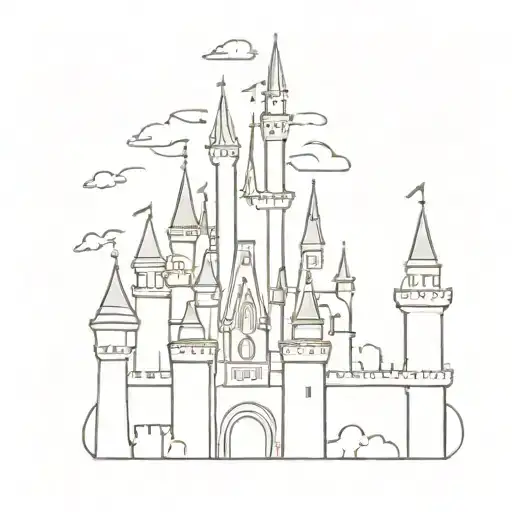 Disney castle tattoo design idea