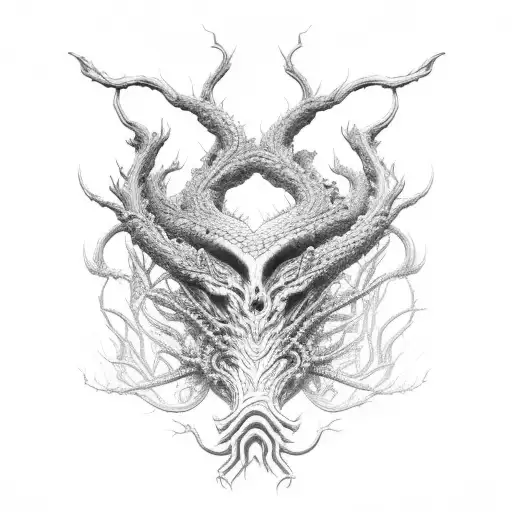 Bio organic hydra tattoo design idea