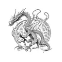 Bio organic dragon tattoo design idea