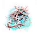 Bio organic hydra tattoo design idea