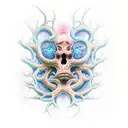 Bio organic hydra tattoo design idea