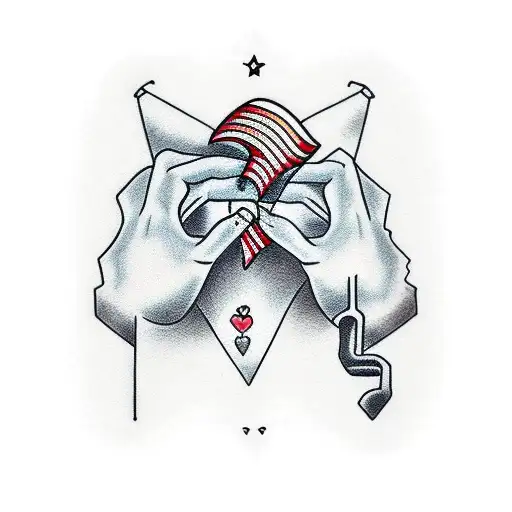 handshake with heart tattoo design idea