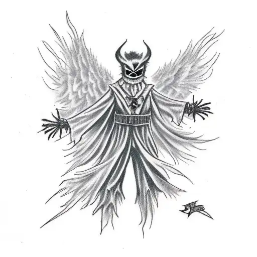 scarecrow that looks like lucifer tattoo design idea