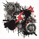 Web and hammer and sickle tattoo design idea