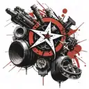 Web and hammer and sickle tattoo design idea