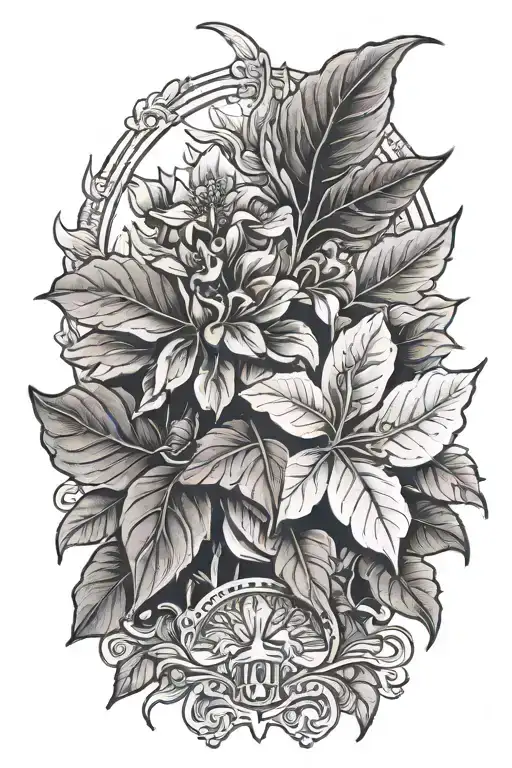 Anzac Christian leafs  tattoo design idea