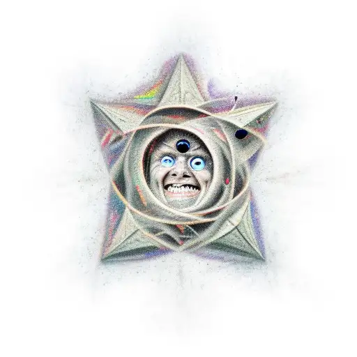 I saw a million faces Stare at a fallen star tattoo design idea