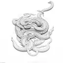 serpiente flores tattoo design idea