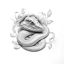 serpiente flores tattoo design idea