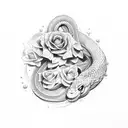 serpiente flores tattoo design idea