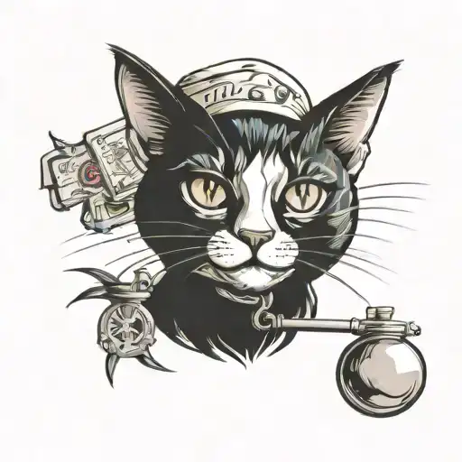 pharmacy cat  tattoo design idea