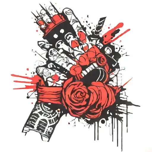 AvtoVAZ. handshake. punk rock tattoo design idea