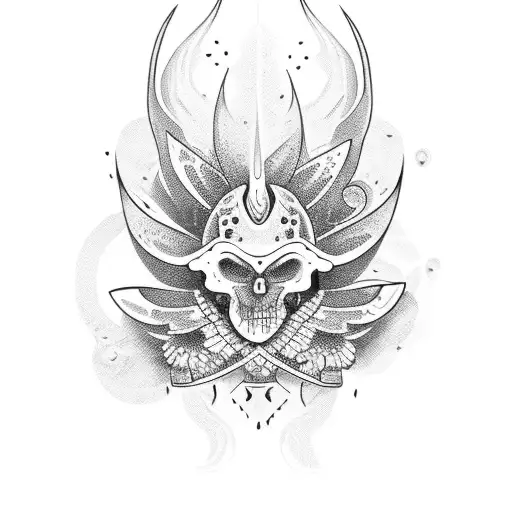 praia, flores ,fenix tattoo design idea