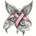 Breast cancer ribbon tattoo design idea